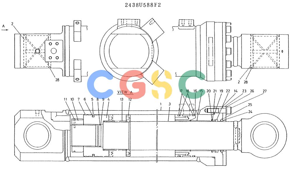神钢零件查询(K909LC) - MARK II EXCAVATOR BTW LL1207 - LL1487 (1/87-12/03) (11-020) - CYLINDER ASSY (BUCKET) Kobelco
