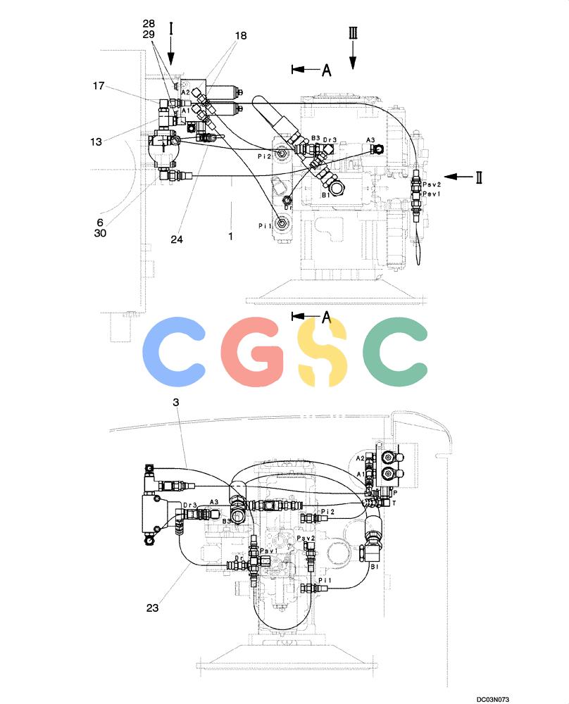 纽荷兰零件查询(EH160) - CRAWLER EXCAVATOR (9/03-) (08 -44[00]) - HYDRAULIC LINES - HYDRAULIC PUMP New Holland Constructuion