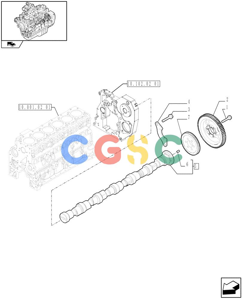 神钢零件查询(F4GE9684R J603) - ENGINE - 504369116 - 84190728 (1/08-12/12) (10.106.01) - CAMSHAFT - TIMING CONTROL (2855736) Kobelco