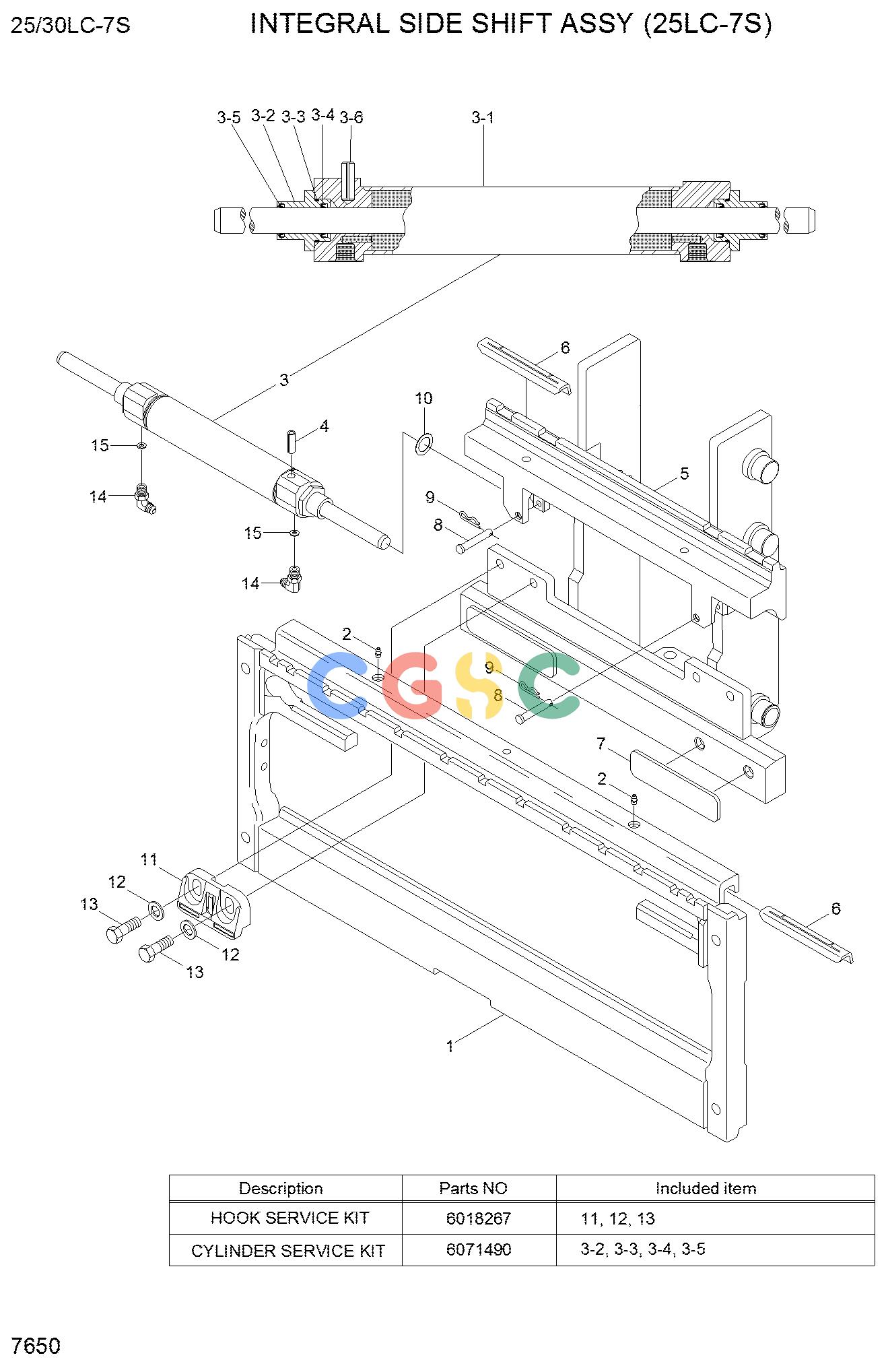现代零件查询25/30LC-7S INTEGRAL SIDE SHIFT ASSY (25LC-7S)EPC Hyundai 