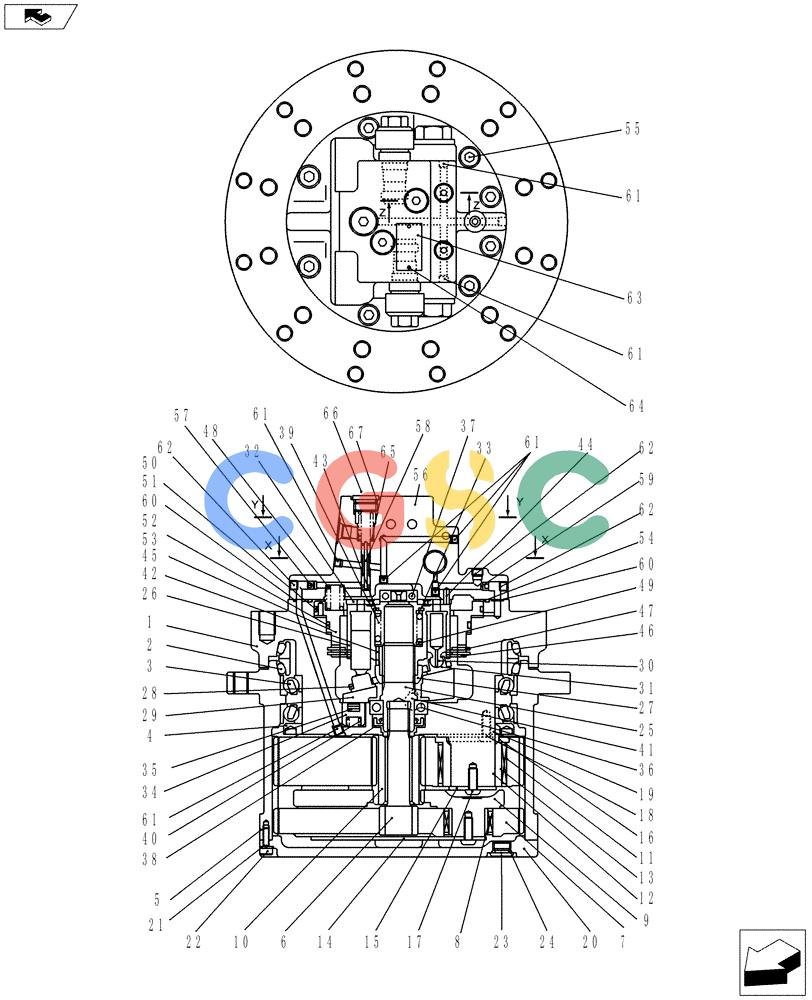 纽荷兰零件查询(E80BMSR) - COMPACT CRAWLER EXCAVATOR ASN LF06-04501 (NBTA18037) (02-009[02]) - MOTOR INSTALLATION, PROPEL New Holland Constructuion