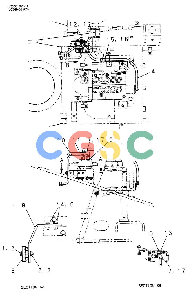 神钢零件查询(BREAKER) - NIBBLER/BREAKER ATTACHMENT - SK330, SK330LC DYNAMIC ACERA EXCAVATOR (9/04-) (01-008) - HYD LINES, UPP (EXTRA) Kobelco