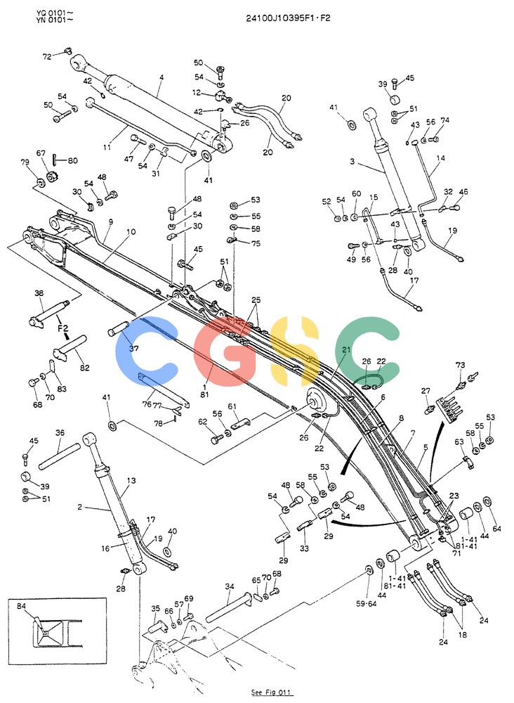 神钢零件查询(K907LC) - MARK II EXCAVATOR ASN YQ0565 (GLOBAL) (1/87-12/03) (09-003) - BOOM ASSY, 7.0M (40F LONG RANGE) Kobelco