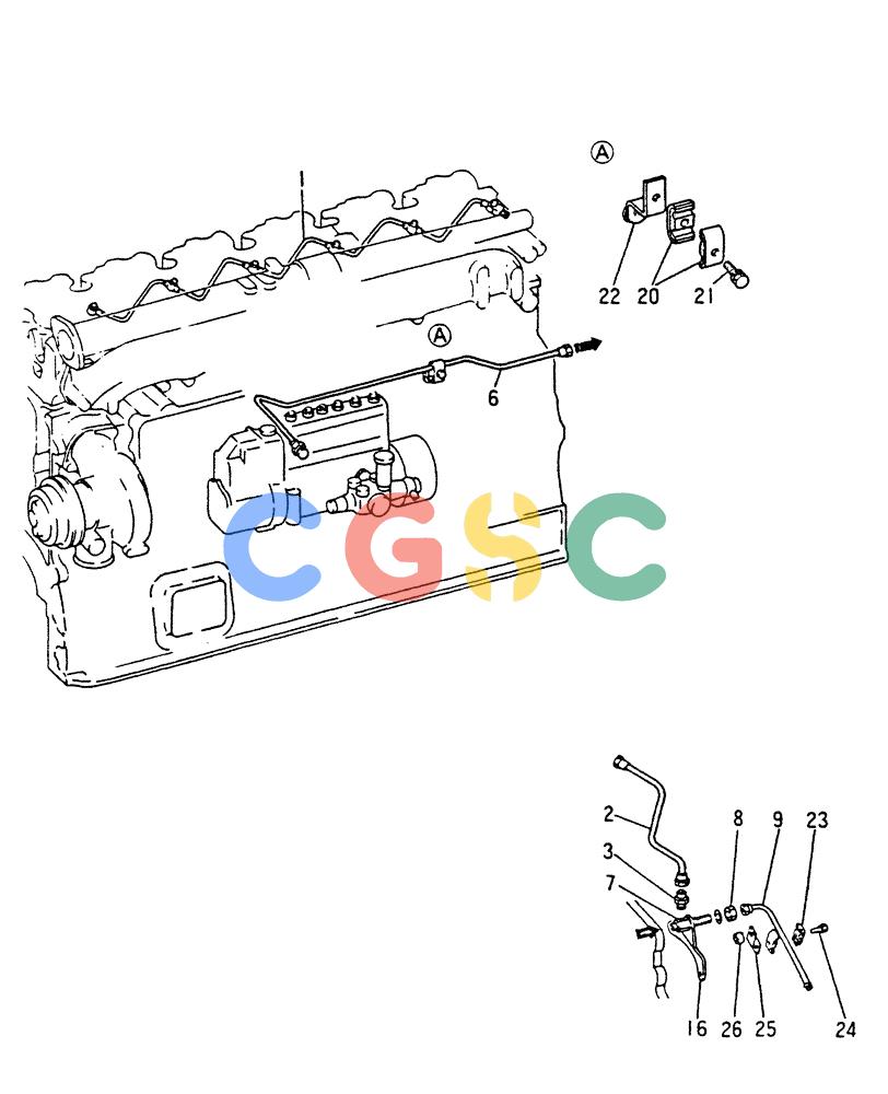 神钢零件查询(6D22-TC) - MITSUBISHI DIESEL ENGINE - K909A, K912A, K916, & K935 (1/76-12/06) (03-017) - FUEL RETURN SYSTEM Kobelco