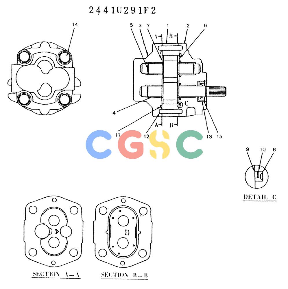 神钢零件查询(K907LC) - MARK II EXCAVATOR ASN YQ0565 (GLOBAL) (1/87-12/03) (11-059) - PUMP ASSY, GEAR Kobelco