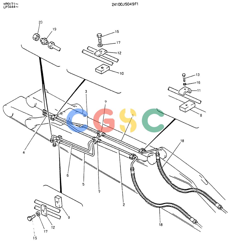神钢零件查询(K905LC) - EXCAVATOR BTW YP0115 - YP0301 (1/85-12/03) (07-037) - HYDR LINES ARM 2.6M Kobelco