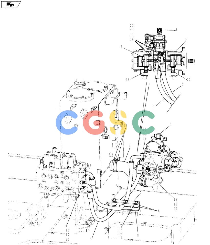 纽荷兰零件查询(E175B) - CRAWLER EXCAVATOR - TIER 3 (ROPS CAB) ASN NBDA17800 (6/13-) (01-023[00]) - HYDRAULIC LINES, PUMP New Holland Constructuion