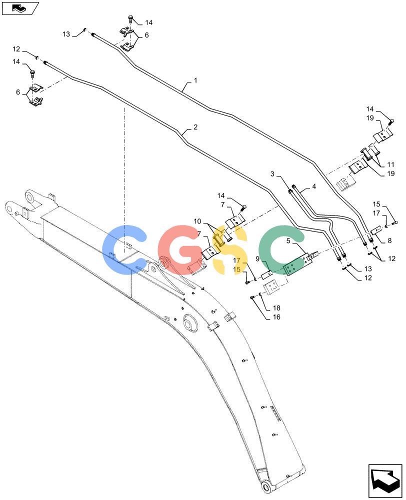 神钢零件查询(ED160 BLADE) - HYDRAULIC EXCAVATOR - ASN LH02-01501 (9/12-12/13) (35.310.AP[01]) - HYD. LINE, BOOM 4.68M (NIBBLER & BREAKER) Kobelco
