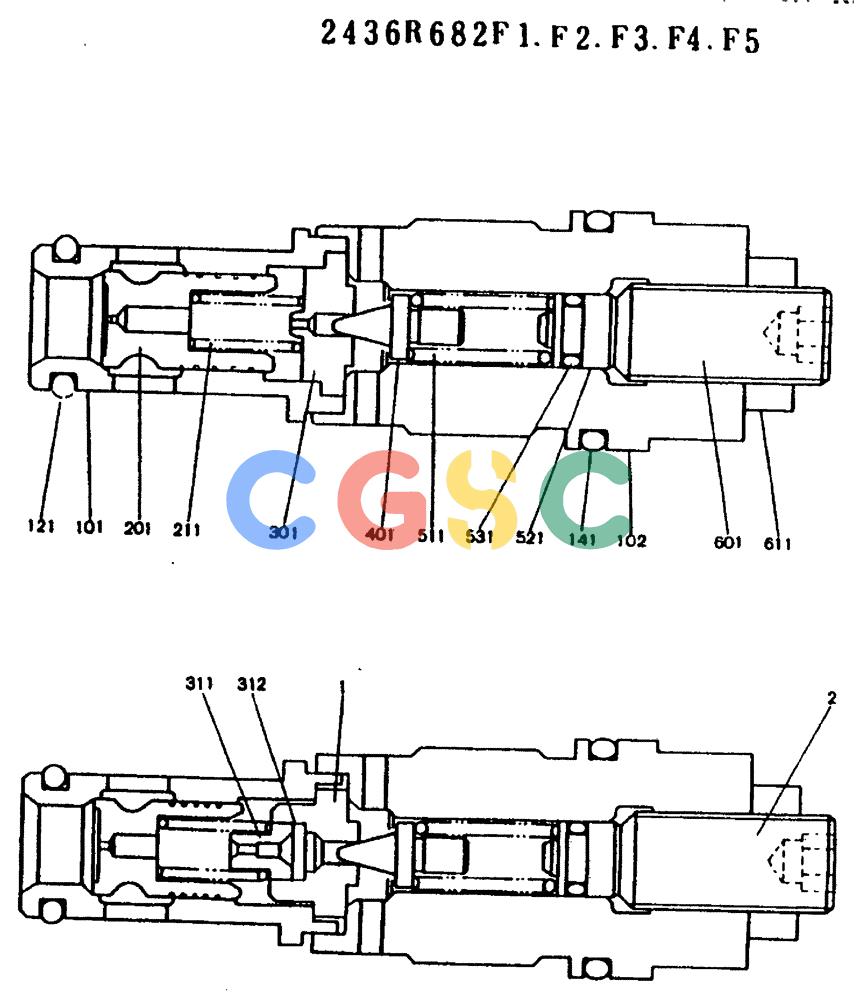 神钢零件查询(MD200BLC) - EXCAVATOR ASN YQ0565 (1/80-12/06) (11-001) - VALVE ASSY, MAIN RELIEF Kobelco