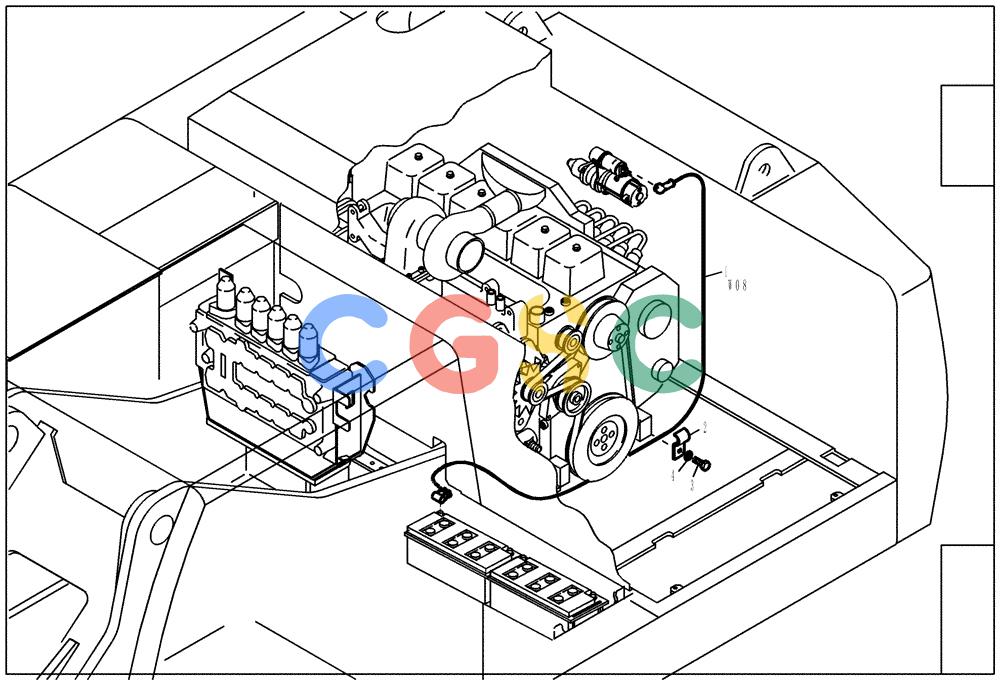 纽荷兰零件查询(EC240) - CRAWLER EXCAVATOR (5/00-) (32.253[002]) - CABLE HARNESS MOTOR (STARTER), S/N 724002-UP) New Holland Constructuion