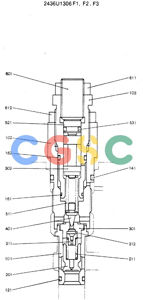 神钢零件查询(MD240C) - EXCAVATOR ASN LLU00601 (1/80-12/06) (12-005) - VALVE ASSY, MAIN RELIEF Kobelco