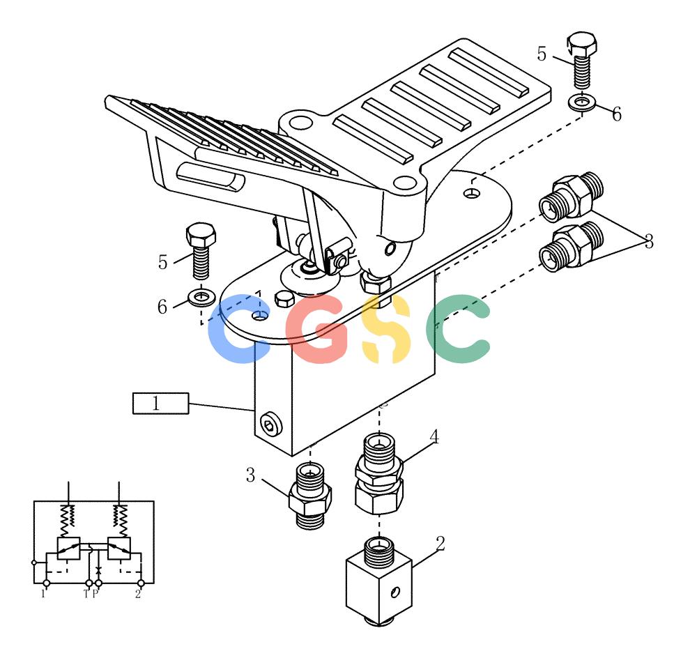 纽荷兰零件查询(EC215) - CRAWLER EXCAVATOR (11/99-) (23.290[002]) - TREADLE VALVE INSTALL.MATERIAL (S/N 721501-721689) New Holland Constructuion