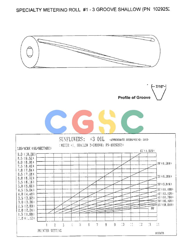 凯斯零件查询(2400) - CONCORD AIR SYSTEM (1/96-12/99) (D19) - SPECIALTY METERING ROLL #1-3 GROOVE SHALLOW, PN 1029252 Case Agriculture