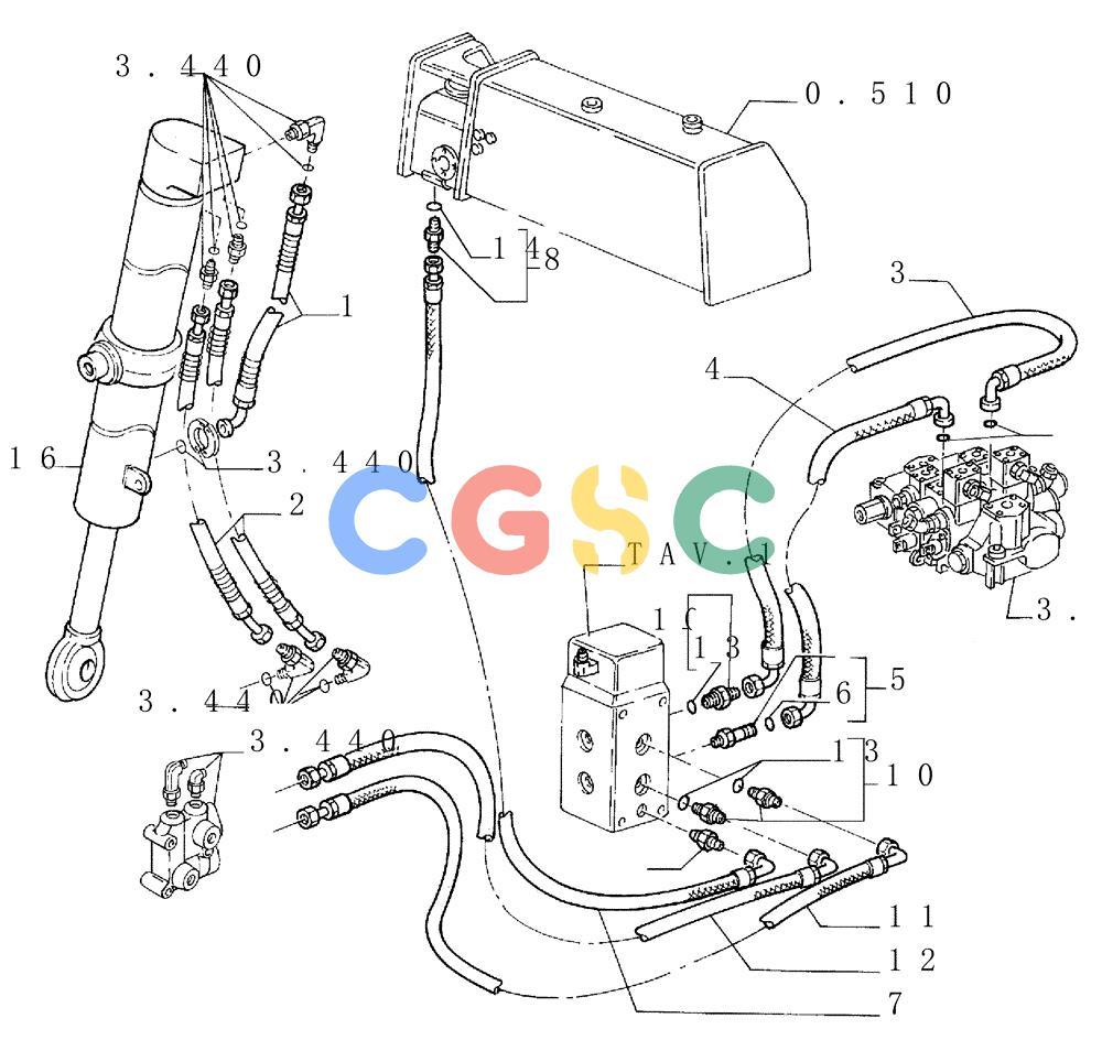 纽荷兰零件查询(FD145) - CRAWLER DOZER (N.A. VERSION) (10/98-) (9.440[06]) - FRONT IMPLEMENT ALL. HYDR.- HYDR. SYSTEM - OPTIONAL CODE 76035980 New Holland Constructuion