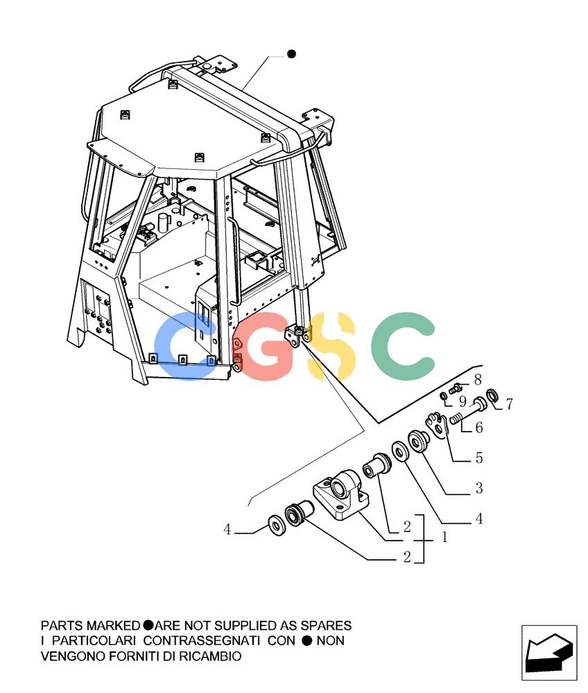纽荷兰零件查询(DC180.B) - CRAWLER DOZER TIER 2 (3/03-) (9.653[02A]) - ROPS CAB - COMPONENTS - OPTIONAL CODE 784110121 New Holland Constructuion