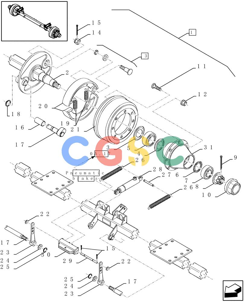 凯斯零件查询(LBX431S) - BIG RECTANGULAR BALER (6/01-12/03) (05.04[01]) - SINGLE AXLE WITH BRAKES Case Agriculture