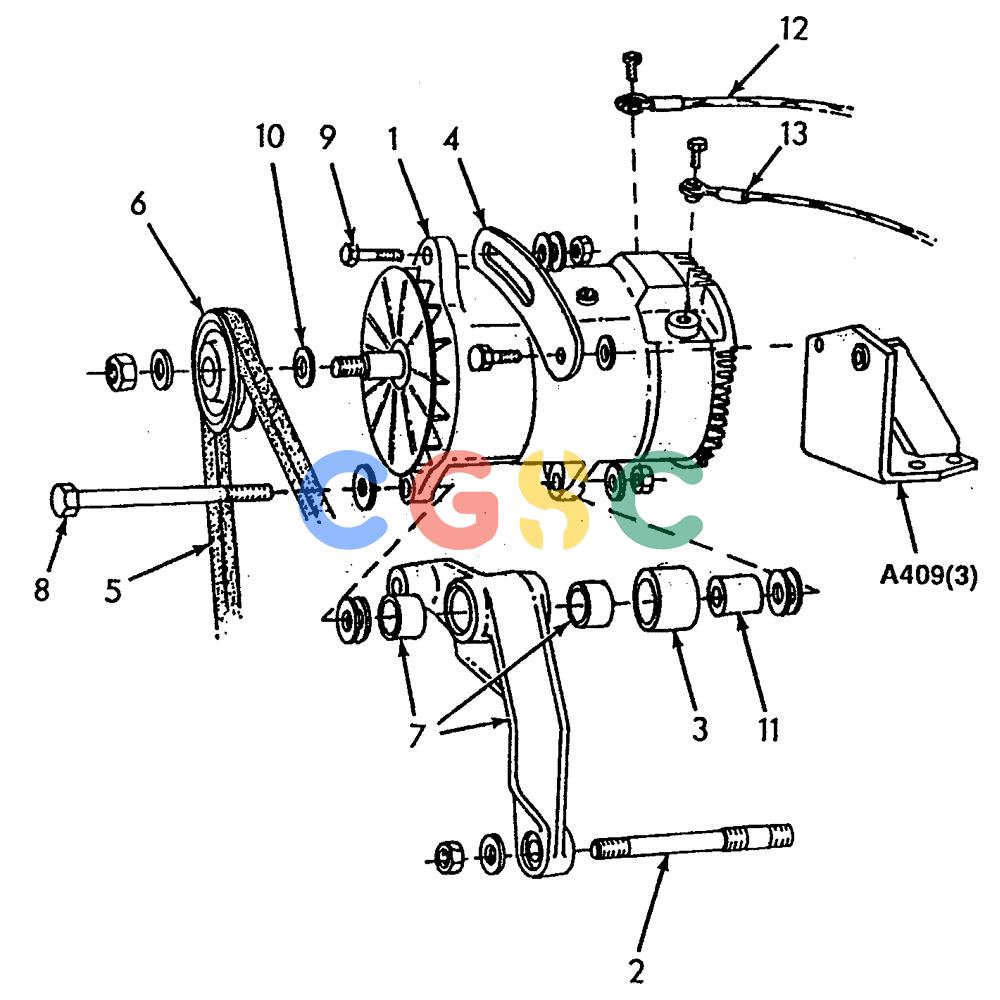 纽荷兰零件查询(FD20) - CRAWLER DOZER (F3.01[002]) - ALTERNATOR & MOUNTING (50 AMP) New Holland Constructuion