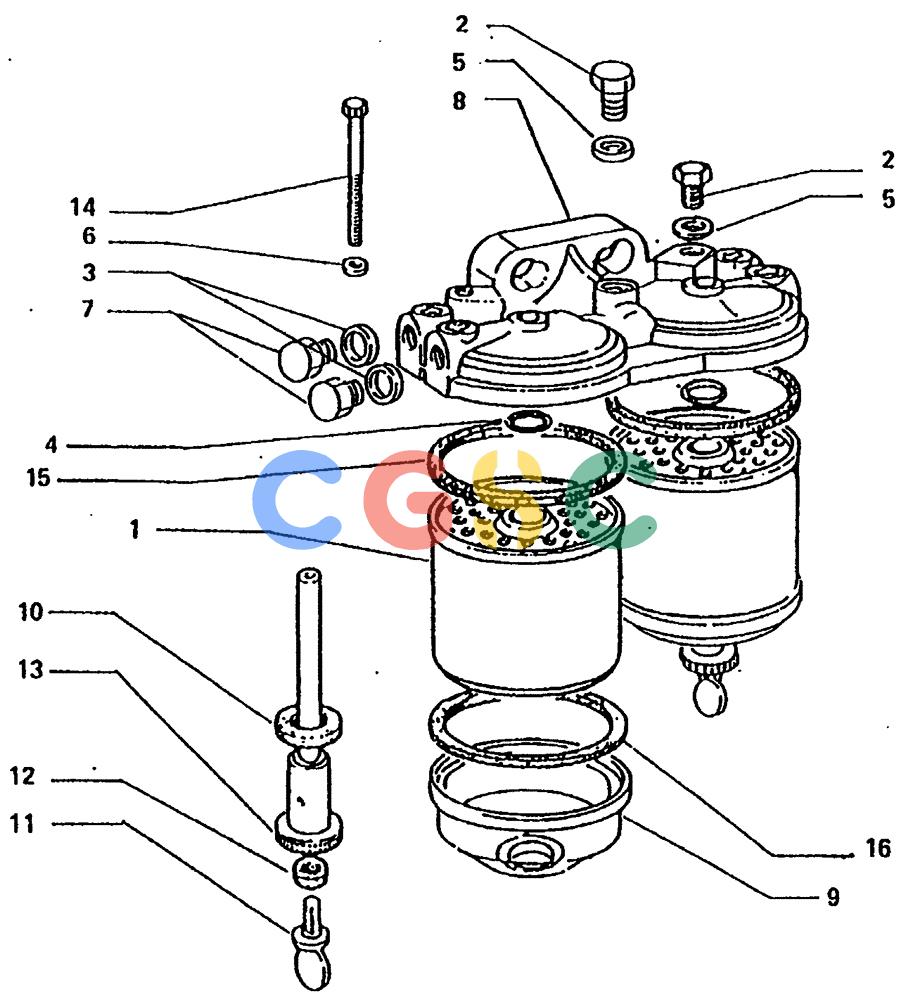 纽荷兰零件查询(65B) - MOTORGRADERS (A2.26[003]) - FUEL FILTER COMPONENTS New Holland Constructuion