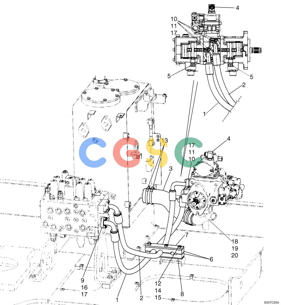 神钢零件查询(SK170-8) - ACERA MARK III EXCAVATOR - TIER 3 (NA) ASN YM04-U1601 - (5/07-12/12) (02-19[00]) - HYDRAULIC LINES, PUMP (YM30H00015F1) Kobelco
