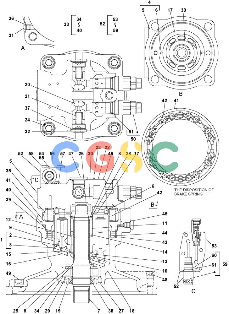 纽荷兰零件查询(E805) - CRAWLER EXCAVATOR (1/05-) (08-063-00[01]) - HYDRAULIC MOTOR - SWING New Holland Constructuion