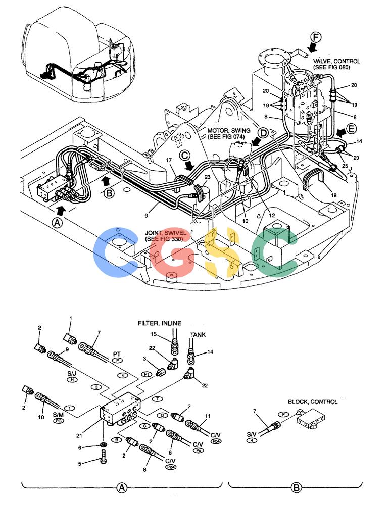 纽荷兰零件查询(E70) - MIDI CRAWLER EXCAVATOR (NA) (1/06-) (034) - CONTROL LINES, VALVE New Holland Constructuion