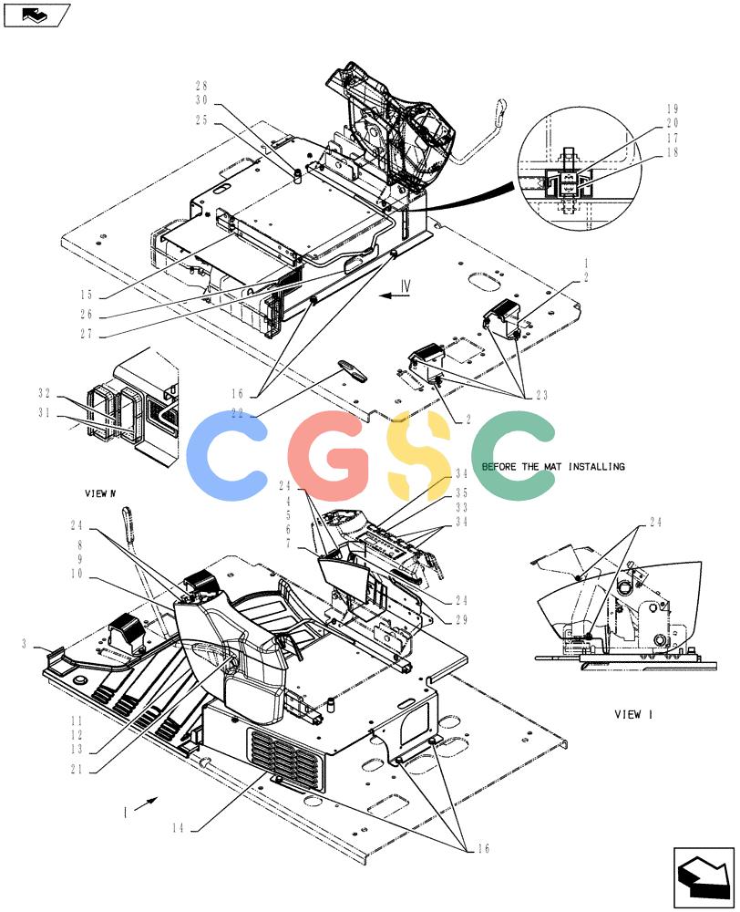 纽荷兰零件查询(E135BSRLC) - CRAWLER EXCAVATOR ASN YH06-08001 (01-050[01]) - CONTROLS, OPERATORS New Holland Constructuion