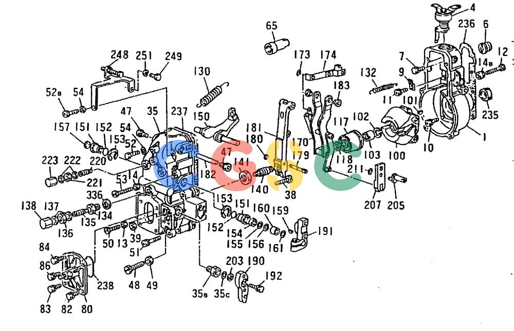 神钢零件查询(6D16-T) - MITSUBISHI DIESEL ENGINE - K909LC & MD240BLC (1/87-12/06) (03-007) - GOVERNOR (INNER PARTS) Kobelco