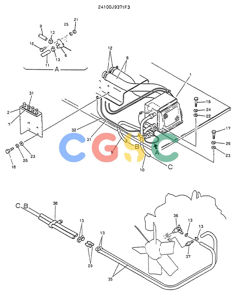 神钢零件查询(K905LC) - MARK II EXCAVATOR BTW YP1001 - YP1281. (4/89-12/03) (05-011) - HEATER AND DEFROSTER Kobelco