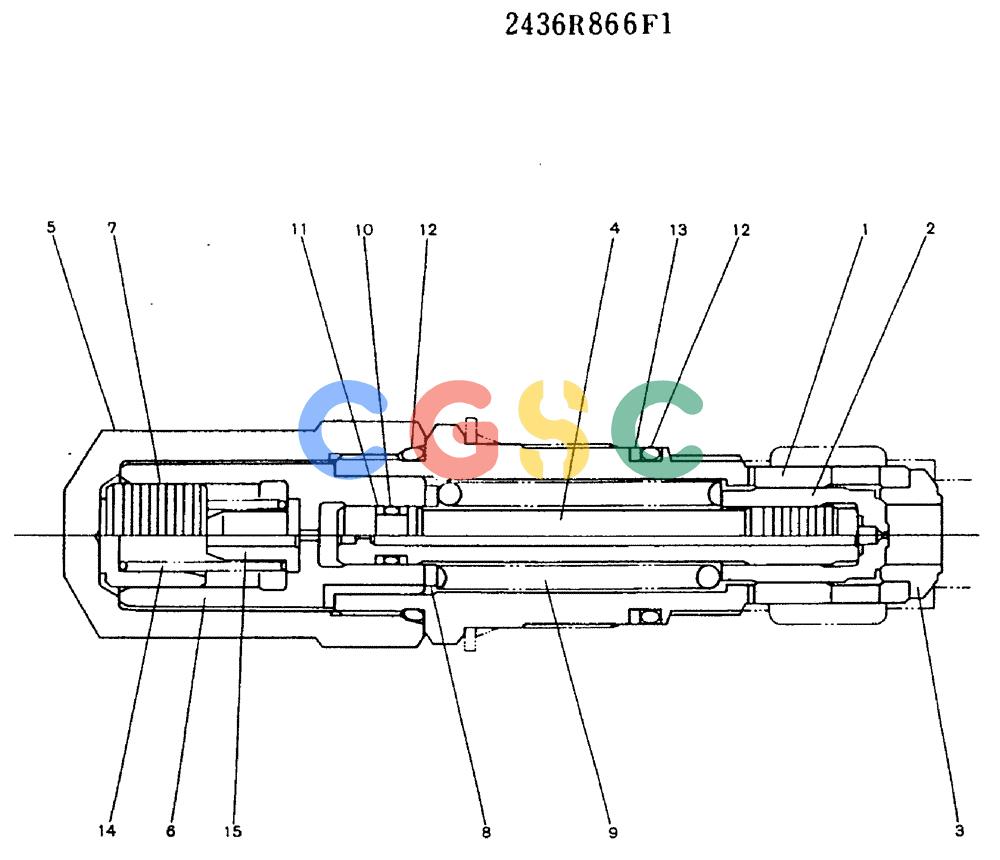 神钢零件查询(MD200BLC) - EXCAVATOR ASN YQU0001 (1/80-12/06) (11-007) - VALVE ASSY, OVERLOAD RELIEF - 2436R866F1 Kobelco