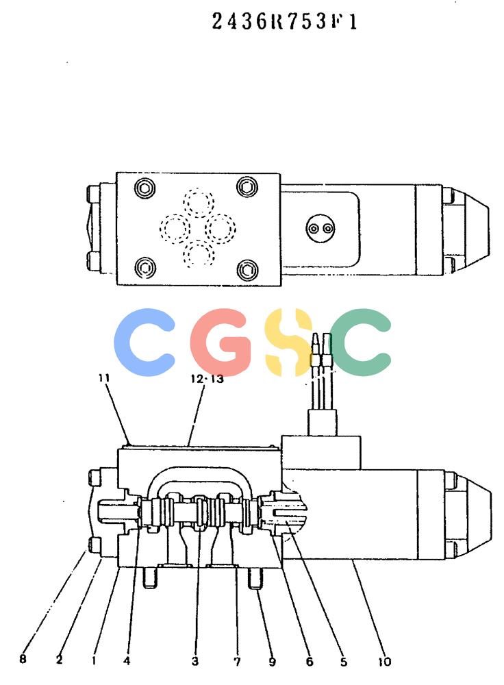 神钢零件查询(MD180LC) - EXCAVATOR ASN YG0647 (1/80-12/06) (11-011) - VALVE ASSY, SOLENOID Kobelco