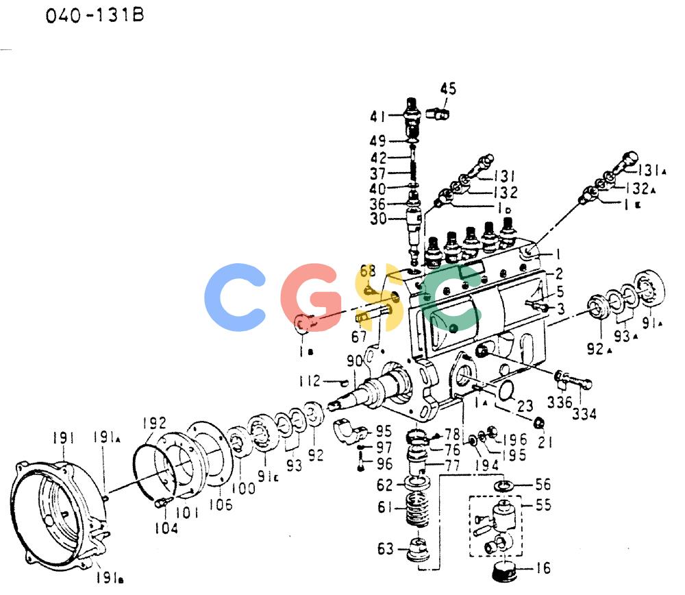 神钢零件查询(MD200C) - EXCAVATOR BTW YQU0701 - YQU2000 (1/80-12/06) (17-052) - INJECTION PUMP (INNER PARTS) 040-131B Kobelco