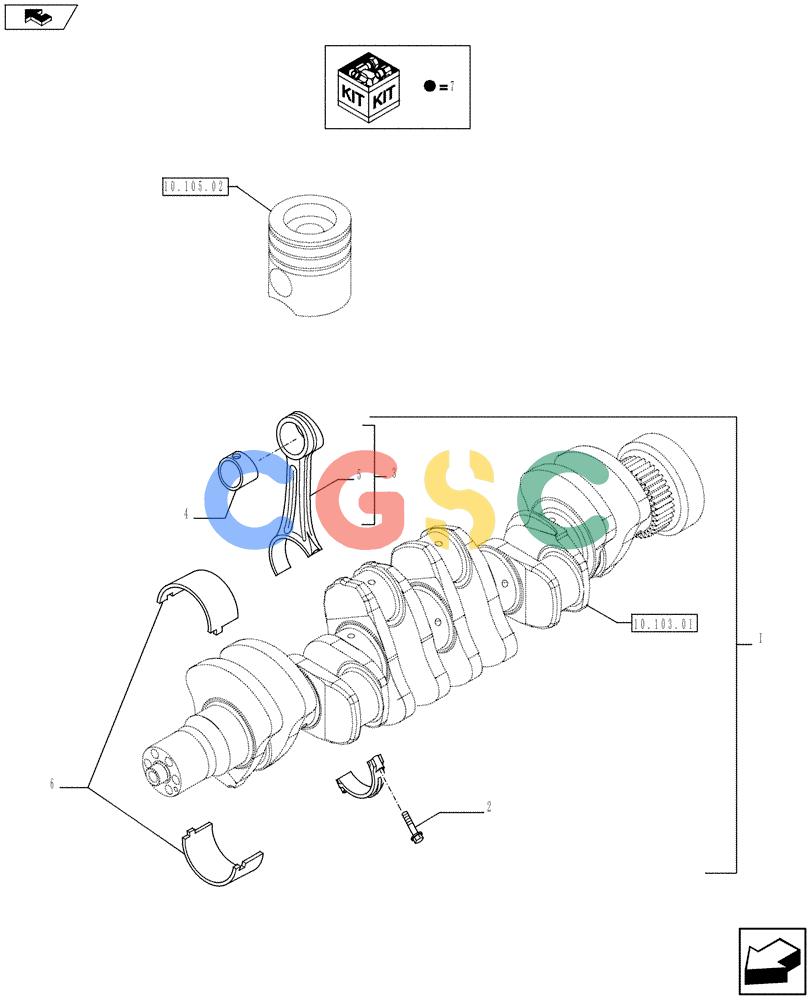 神钢零件查询(F4HFE6131 A005) - ENGINE 5801425077 - 84387924 (1/11-) (10.105.01) - CONNECTING ROD Kobelco