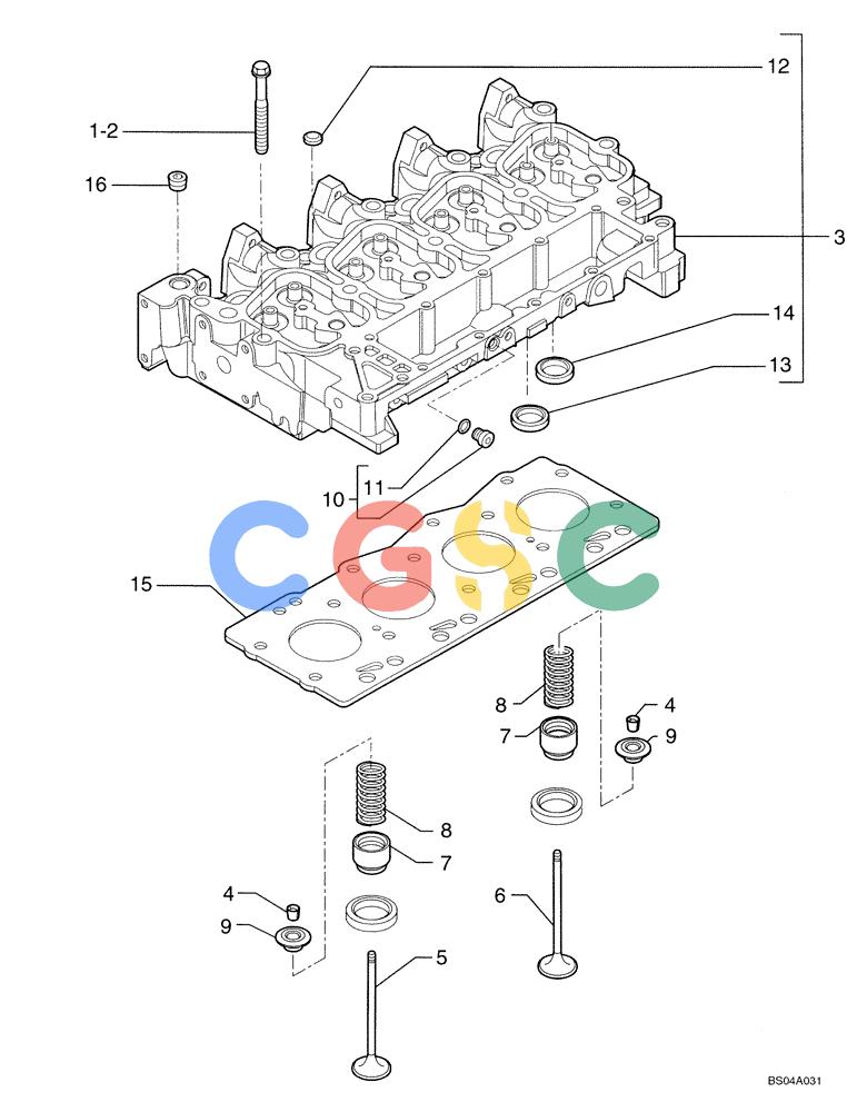 纽荷兰零件查询(DC85) - CRAWLER DOZER (8/04-) (02-17) - CYLINDER HEAD New Holland Constructuion