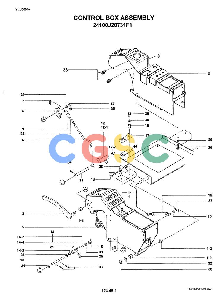 神钢零件查询(ED180) - BLADE RUNNER EXCAVATOR/DOZER ASN YLU0001 (1/99-12/01) (03-002) - CONTROL BOX ASSEMBLY Kobelco