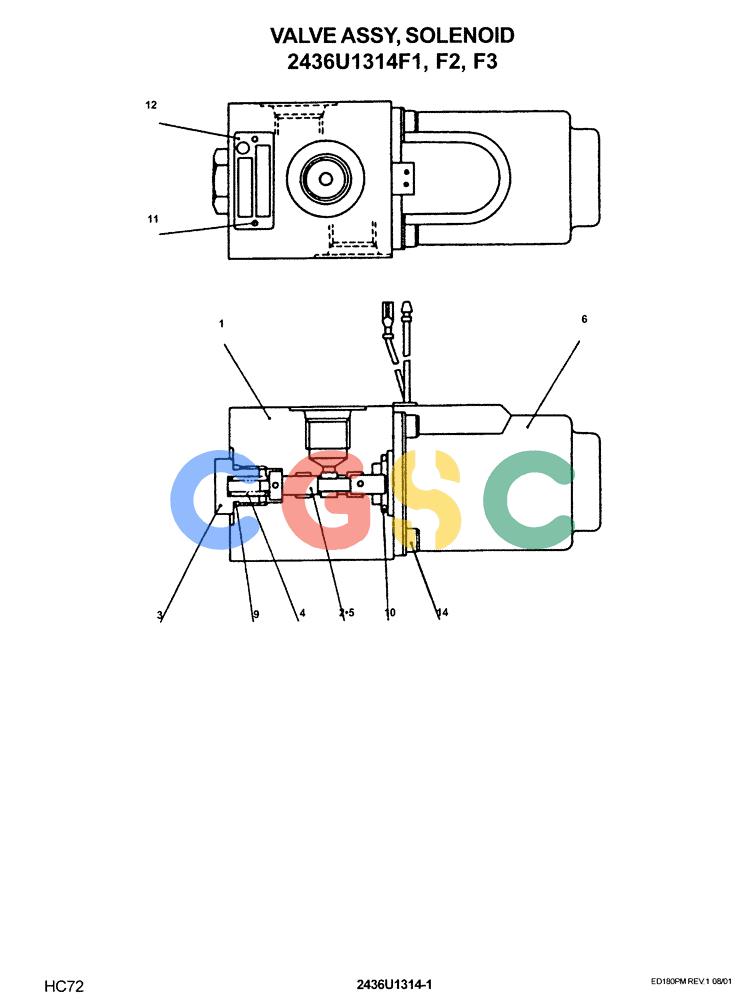 神钢零件查询(ED180) - BLADE RUNNER EXCAVATOR/DOZER ASN YLU0001 (1/99-12/01) (12-034) - VALVE ASSY, SOLENOID 2436U1314F1 Kobelco