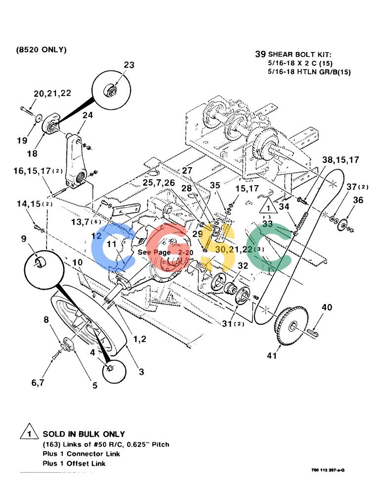 凯斯零件查询(8520) - CASE IH RECTANGULAR BALER (1/88-12/99) (2-16) - DRIVE ASSEMBLY (GEARBOX, PLUNGER & KNOTTER), (8520 ONLY) Case Agriculture