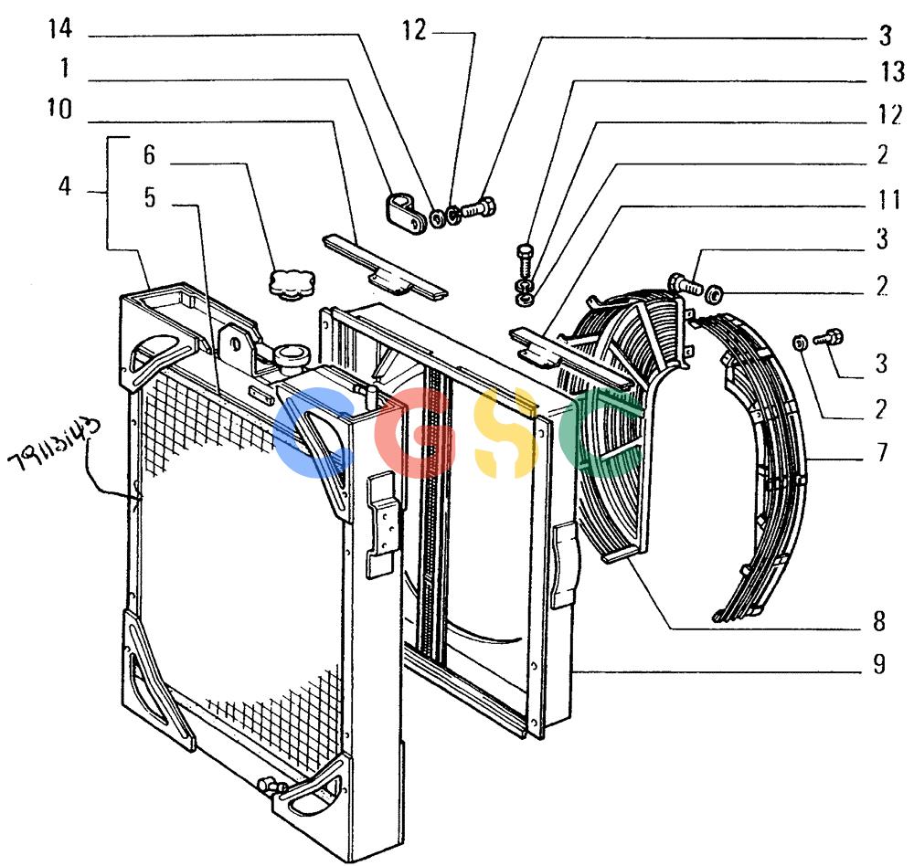 纽荷兰零件查询(FD14E) - CRAWLER DOZER (0.1660[001]) - ENGINE COOLING SYSTEM New Holland Constructuion
