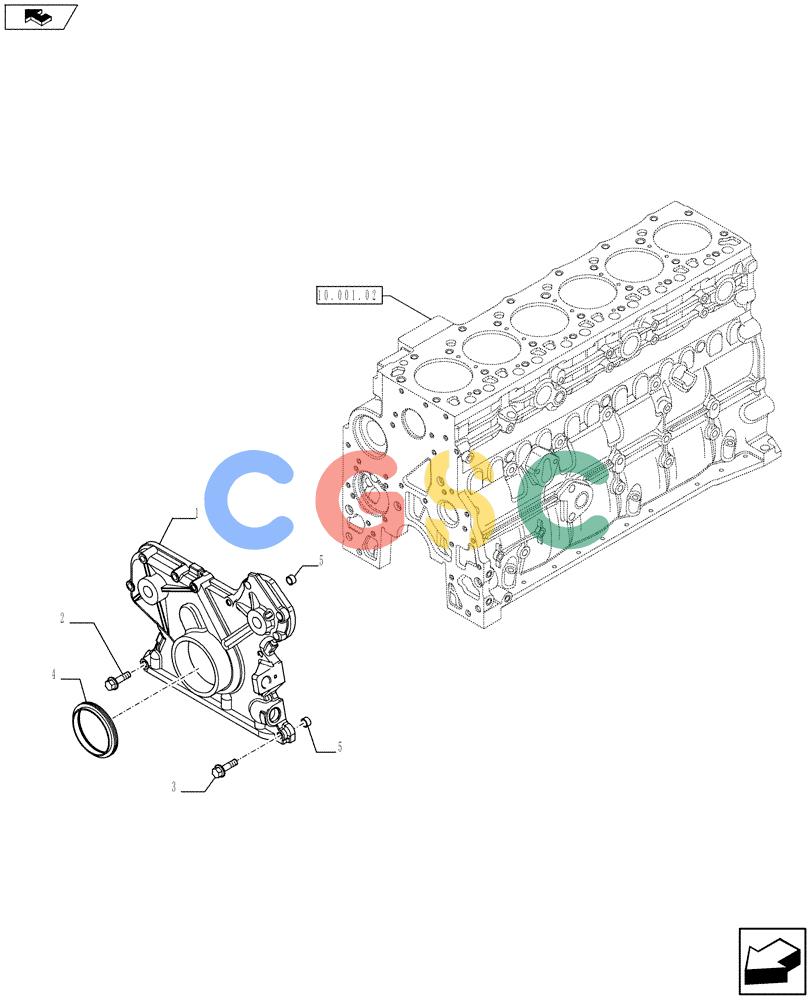 神钢零件查询(F4HFE613U A006) - ENGINE 5801366316 - 84169140 (9/10-) (10.102.02) - CRANKCASE COVERS (4894734) Kobelco