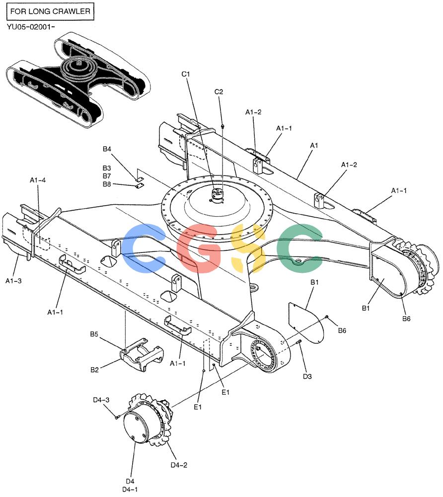 纽荷兰零件查询(E235BSRNLC) - CRAWLER EXCAVATOR ASN YU05-02001 (02-002) - LOW GROUP (FOR LONG CRAWLER) New Holland Constructuion