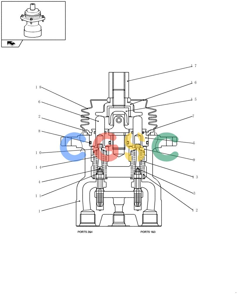 纽荷兰零件查询(E235BSR) - CRAWLER EXCAVATOR (5/07-) (1.070[14]) - PILOT VALVE - COMPONENTS New Holland Constructuion