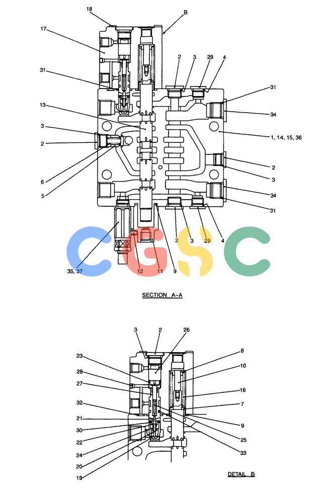 纽荷兰零件查询(E70) - MIDI CRAWLER EXCAVATOR (NA) (1/06-) (164) - VALVE ASSEMBLY, CONTROL (TELESCOPIC, SEPARATE BOOM) New Holland Constructuion