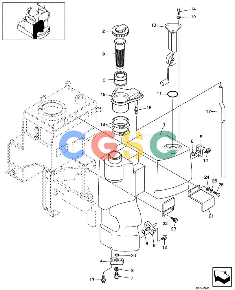 纽荷兰零件查询(E15) - COMPACT CRAWLER EXCAVATOR (N.A.) (1/06-) (03-01[00]) - FUEL TANK New Holland Constructuion