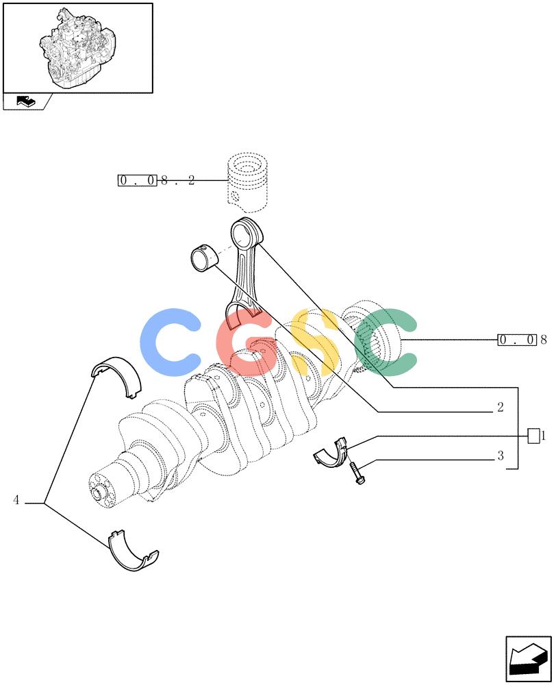 神钢零件查询(F4GE9484K J601) - ENGINE - 504103830-920019897 (1/13-) (0.08.1) - CONNECTING ROD (504264407) Kobelco