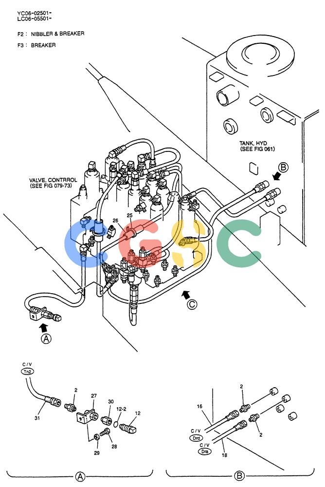 神钢零件查询(BREAKER) - NIBBLER/BREAKER ATTACHMENT - SK330, SK330LC DYNAMIC ACERA EXCAVATOR (9/04-) (01-015[01]) - CONTROL LINES, REMOTE (BREAKER,NIBBLER & BREAKER) Kobelco