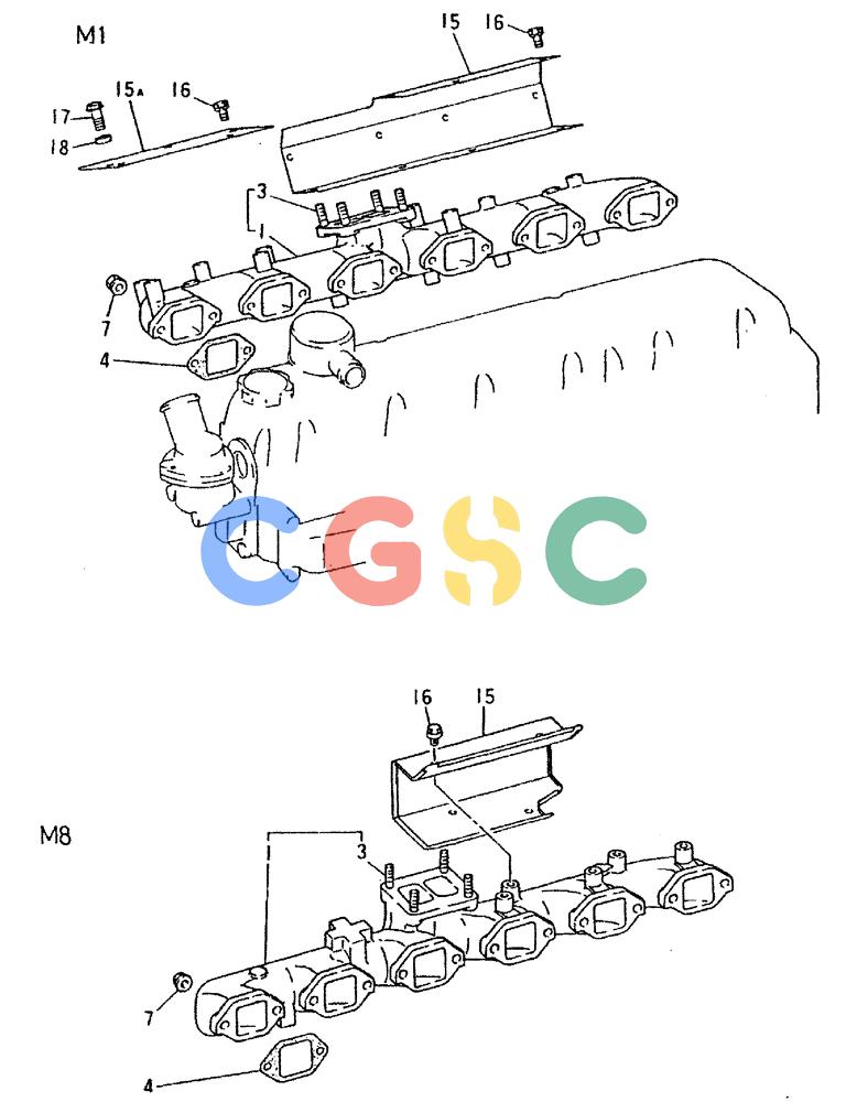 神钢零件查询(6D16-T) - MITSUBISHI DIESEL ENGINE - K909LC & MD240BLC (1/87-12/06) (01-029) - EXHAUST MANIFOLD P/N ME070519 Kobelco