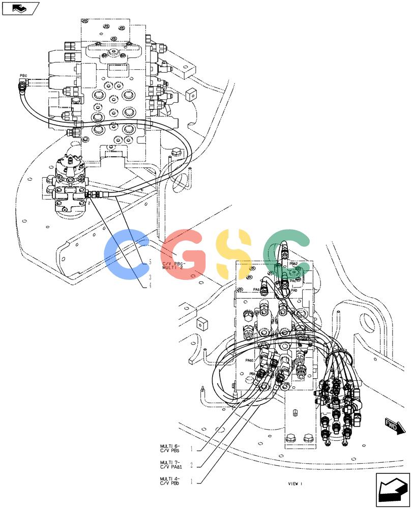 纽荷兰零件查询(E135BSRLC) - CRAWLER EXCAVATOR ASN YH06-08001 (01-039[02]) - CONTROL LINES, MULTI New Holland Constructuion