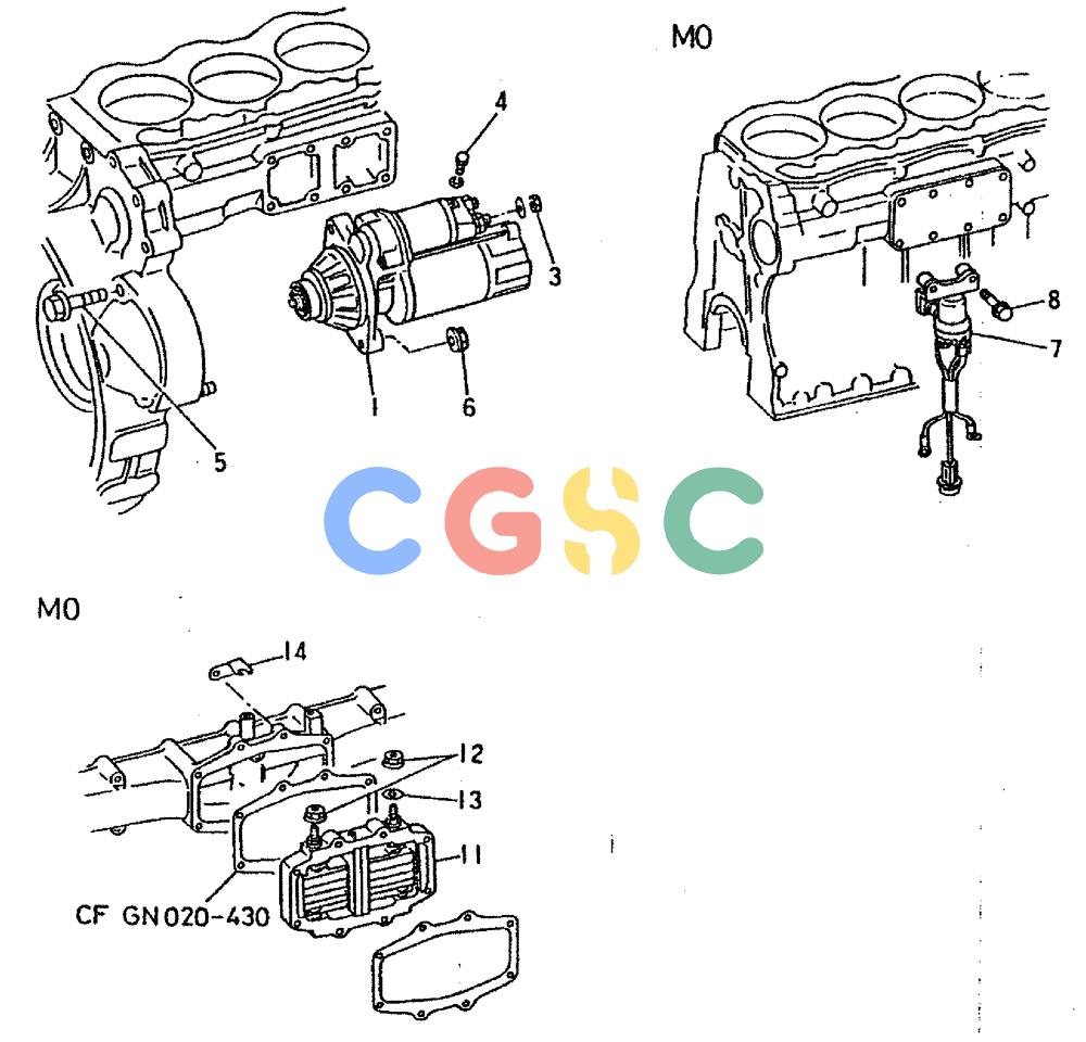 神钢零件查询(6D16-T) - MITSUBISHI DIESEL ENGINE - K909LC & MD240BLC (1/87-12/06) (04-001) - STARTER GENERAL Kobelco