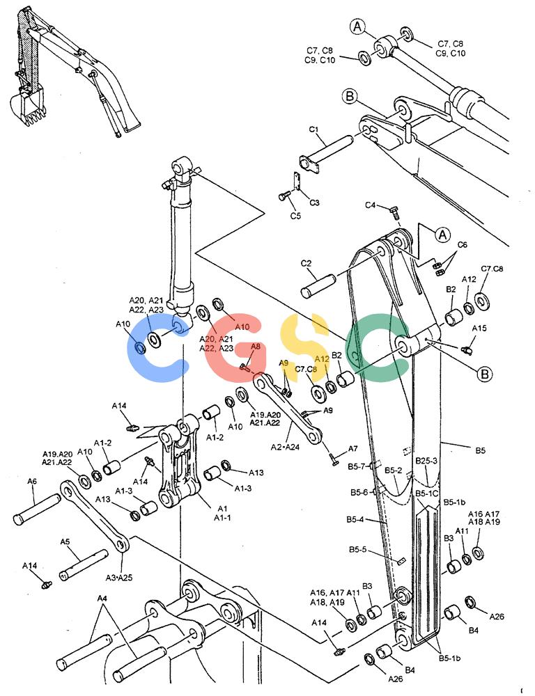 神钢零件查询(ED190LC) - BLADE RUNNER EXCAVATOR/DOZER BTW YL02U0101 - YL03U0135 (1/02-12/06) (03-007) - ARM ASSY, STD 3.10M Kobelco