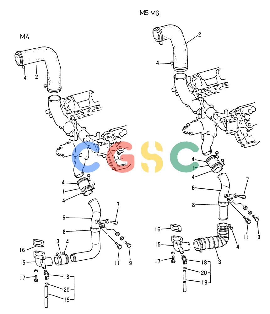 神钢零件查询(8DC9-T) - MITSUBISHI DIESEL ENGINE - K914 & K975 (1/79-12/06) (06-001[02]) - RADIATOR HOSE Kobelco