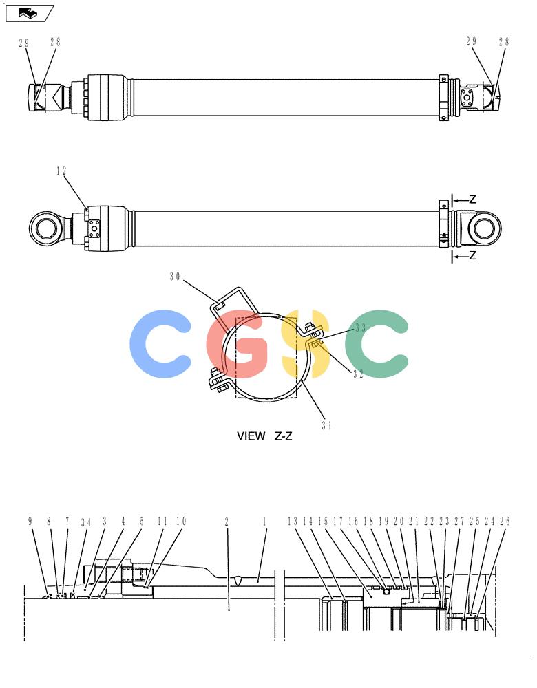纽荷兰零件查询(E215B) - CRAWLER EXCAVATOR - TIER 3 (ROPS CAB) ASN NBDA21800 (6/13-) (03-021[00]) - CYLINDER ASSY, ARM (LONG REACH) New Holland Constructuion